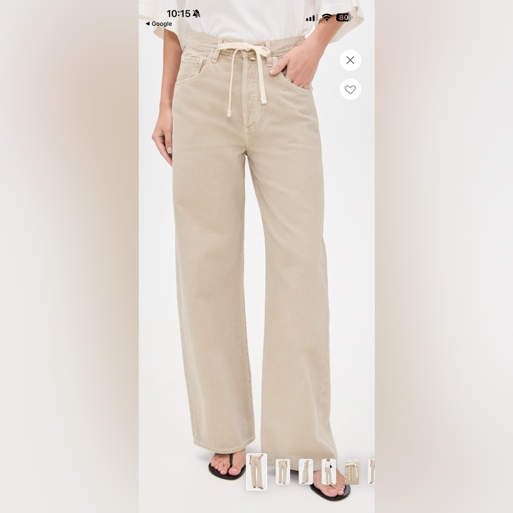 Citizens Of Humanity Wide-Leg Jeans in Light Khaki